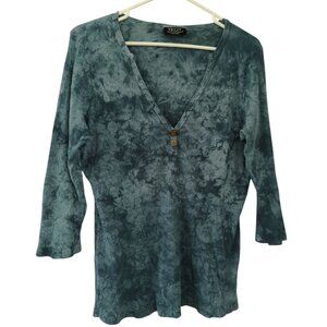 Tryst Cotton Rib Tie-Dye 3/4 Arm Top XL